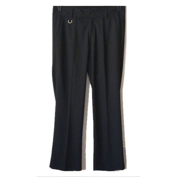 Energie Other - Energie Gold Sixty Straight Leg Slacks Pants 34 Black Silver D-Ring Trim